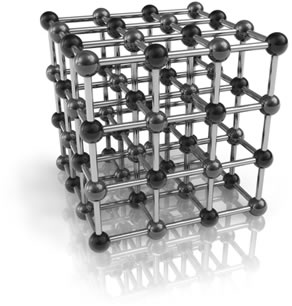 O reticulado cristalino é formado por um número muito grande de átomos do metal
