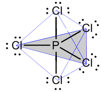 Geometria BipirÃ¢mide trigonal ou bipirÃ¢mide triangular para molÃ©cula com seis Ã¡tomos